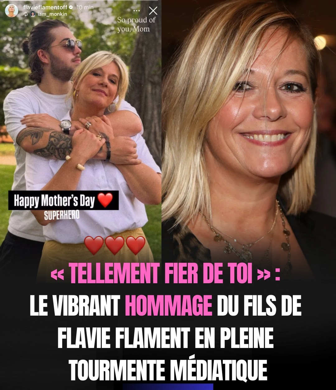 TELLEMONT FIER LE VIBRANT HOMMAGE DU FILS DE FLAVIE FLAMENT EN PLEINE TOURMENTE MEDIATIQUE