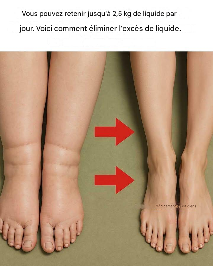 Vous pouvez retenir jusqu’à 2,5 kg de liquide par jour. Voici comment éliminer l’excédent.