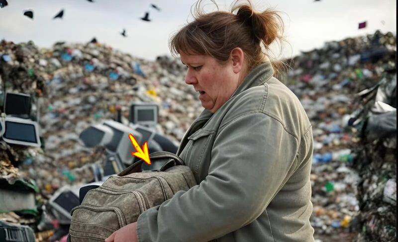 Une jeune veuve a ramassé un sac à dos jeté d’une voiture de luxe près de la décharge ; lorsqu’elle l’a ouvert, elle est restée sans voix.