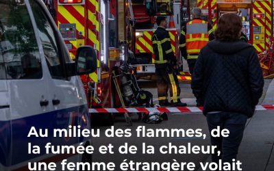 Pendant que les habitants fuyaient les flammes, une femme…Voir plus